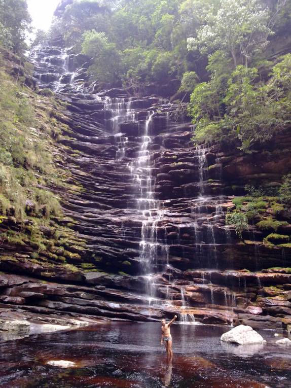 A maravilhosa Cachoeira do Fundão, no Canyon do 21, em Lençóis, na Chapada Diamantina - BA